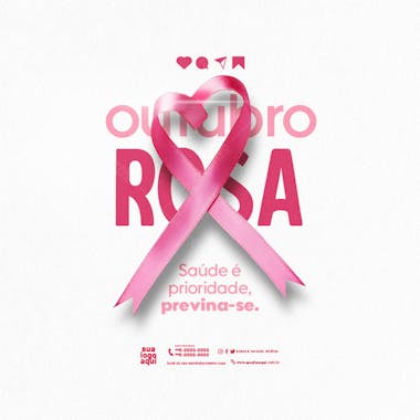 Outubro rosa campanha internacional da conscientização sobre câncer de mama feed