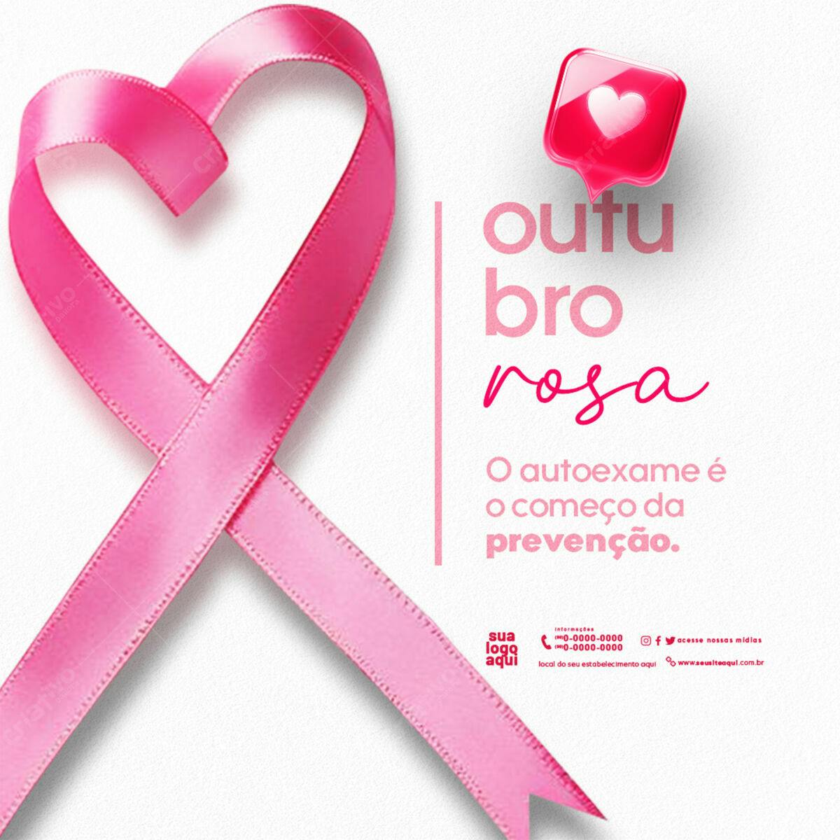 Post para Outubro Rosa PSD Editável
