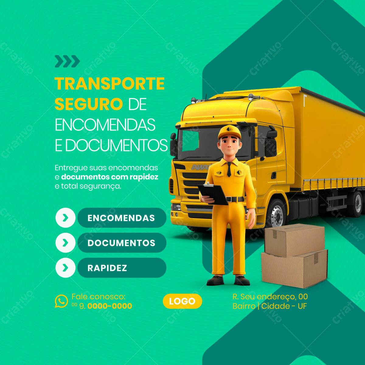 Banner Transporte Seguro PSD Editável