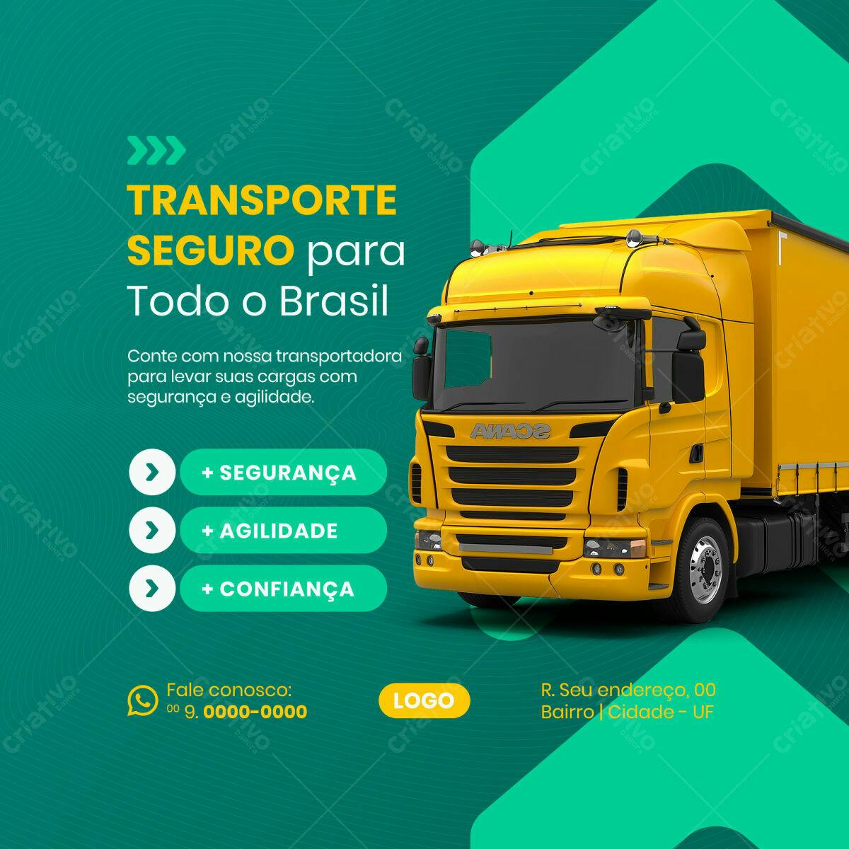 Post para Transporte de Carga PSD Editável