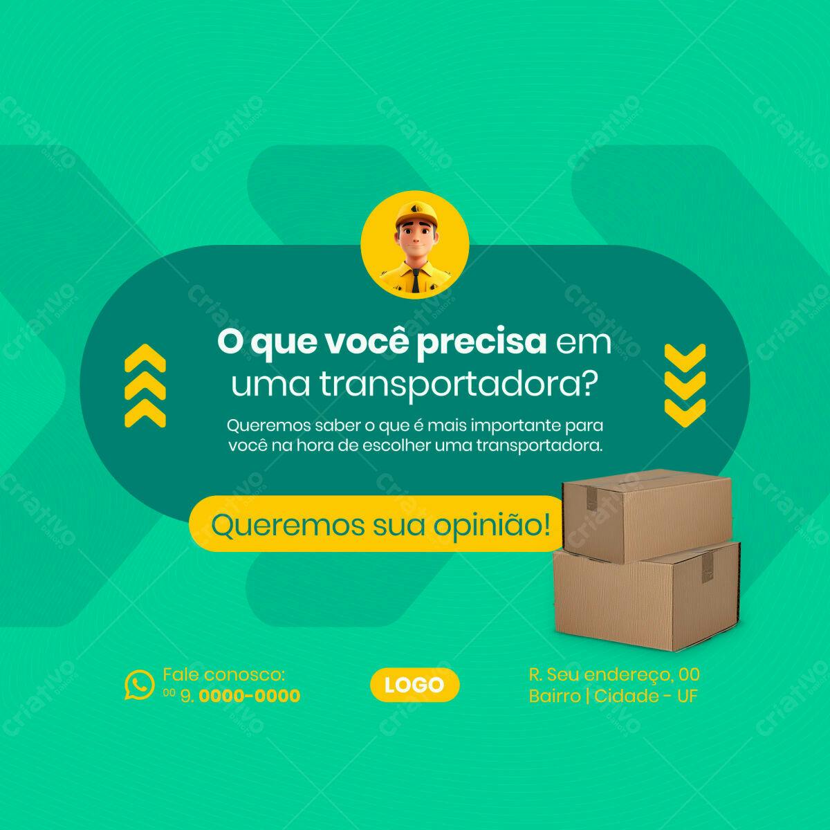 Postagem para Transportadora PSD Editável