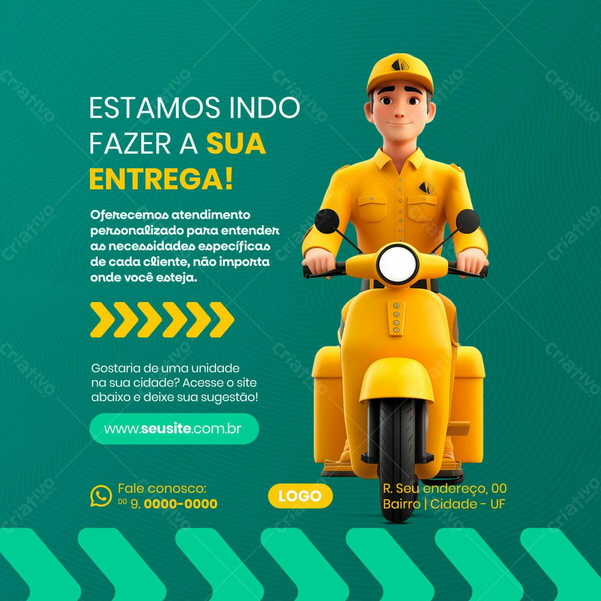 Postagem de Mídias Sociais para Entrega PSD Editável