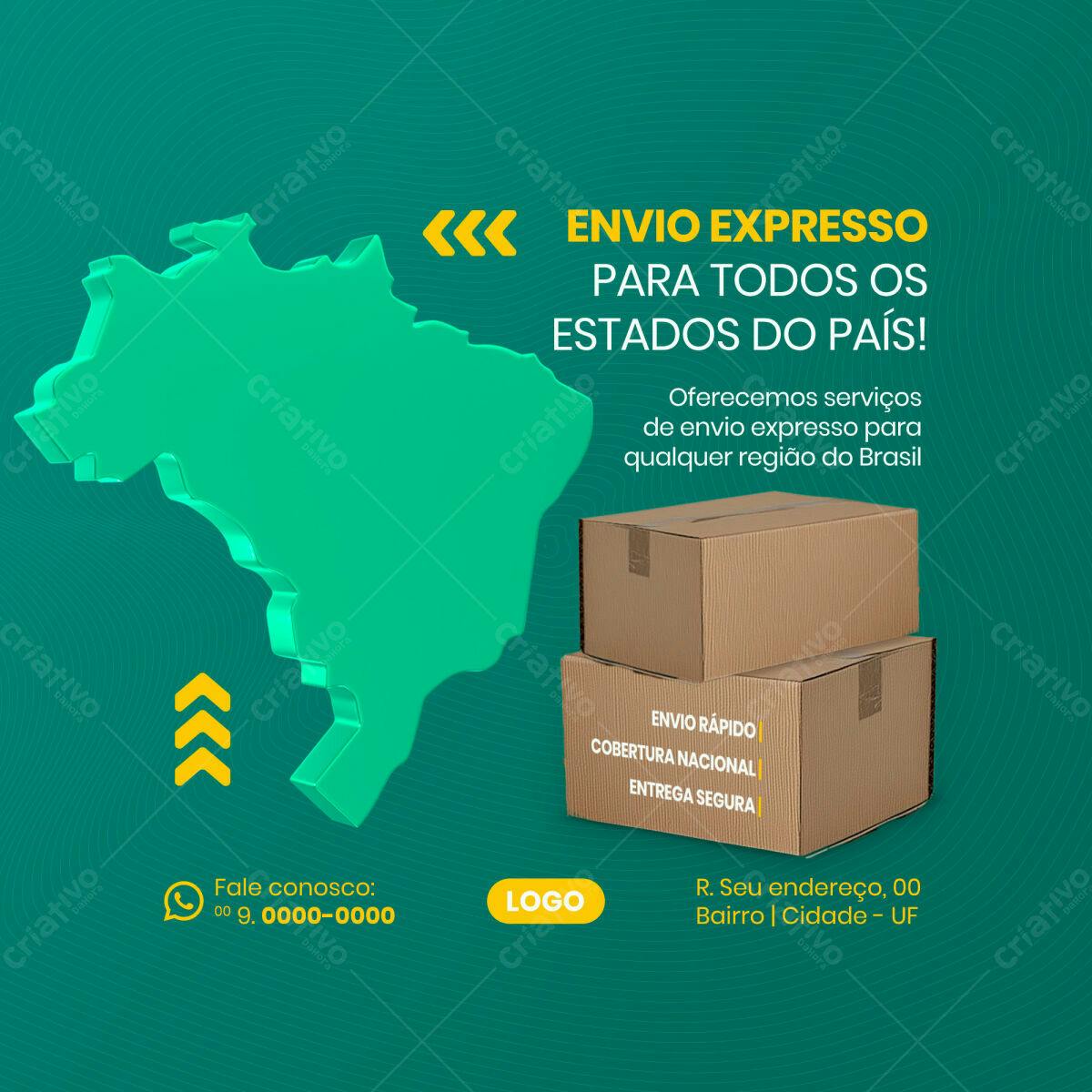 Post para Redes Sociais Envio Expresso PSD Editável