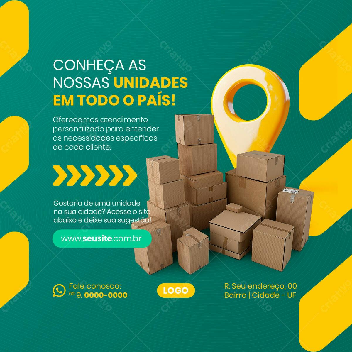 Postagem para Redes Sociais Empresa de Logística PSD Editável