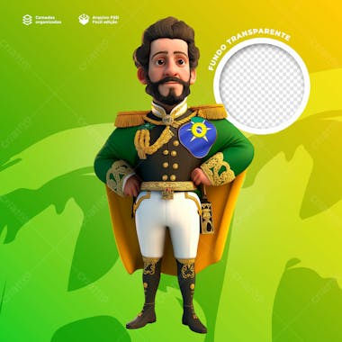 Personagem 3d para composição 7 de setembro 17