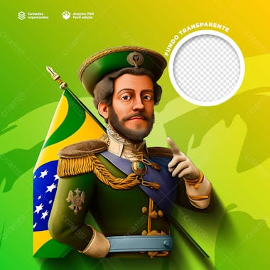 Personagem 3d para composição 7 de setembro 6