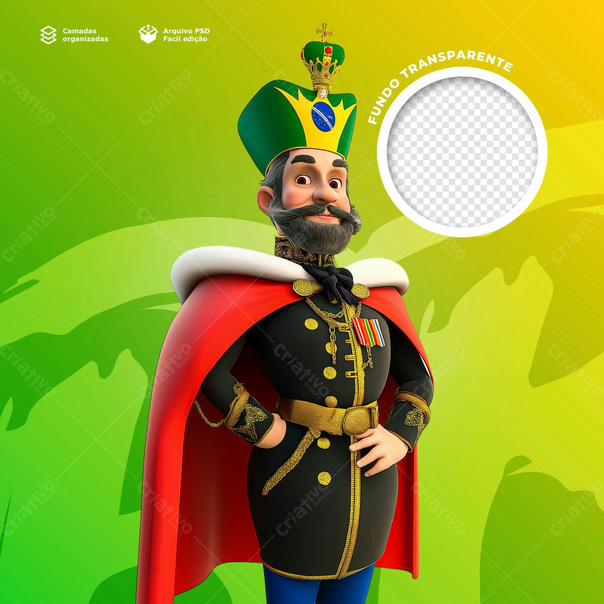 PSD Personagem Rei para Redes Sociais PSD Editável
