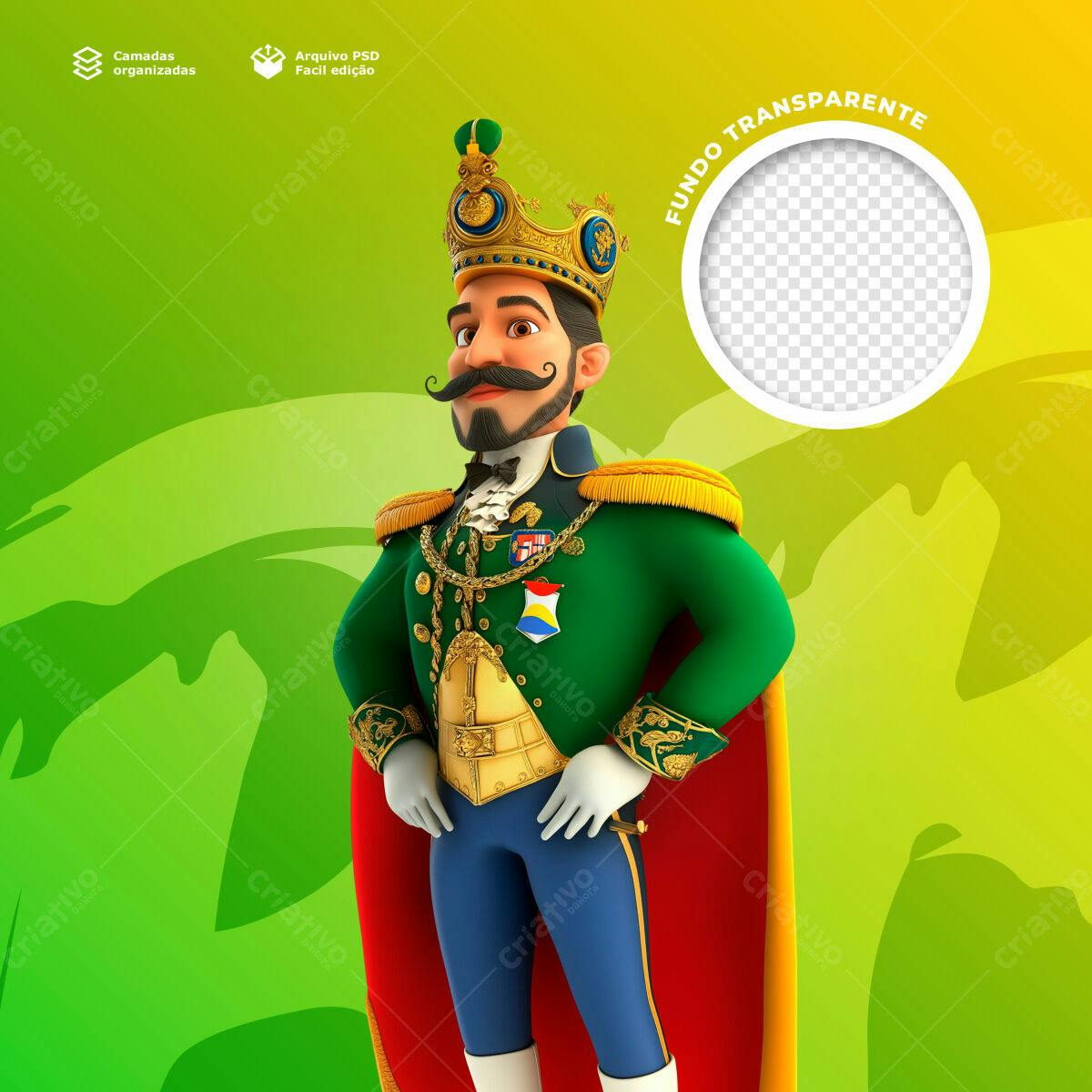 PSD Personagem Rei para Redes Sociais PSD Editável