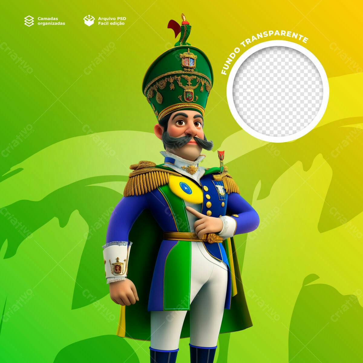 Postagem de Redes Sociais com Personagem Histórico PSD Editável