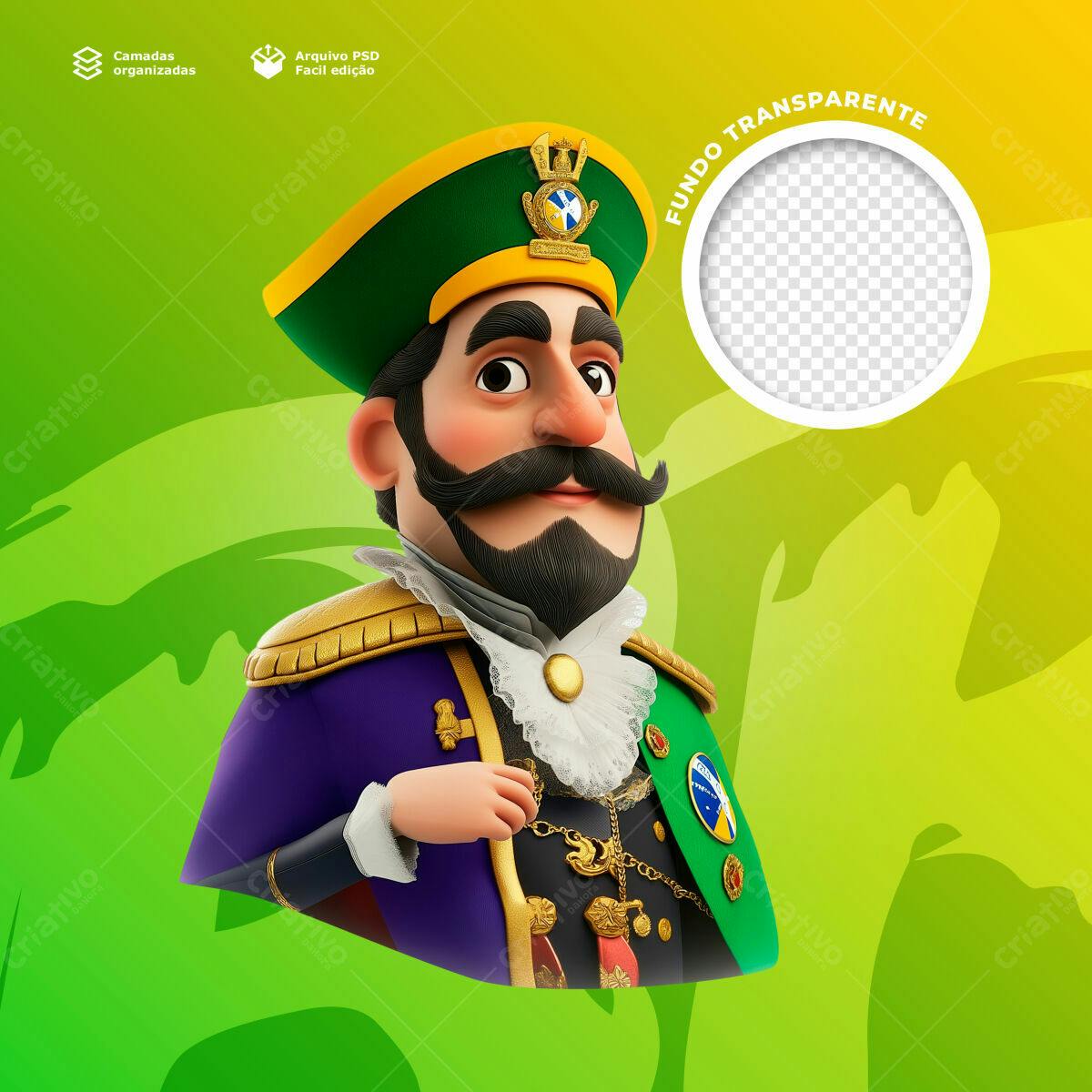 Postagem de personagem 3D para redes sociais PSD Editável