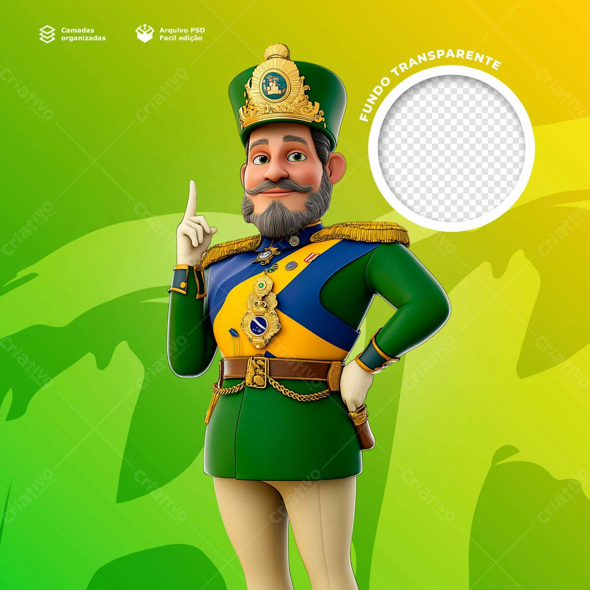 Postagem de Mídias Sociais com Personagem em Uniforme PSD Editável