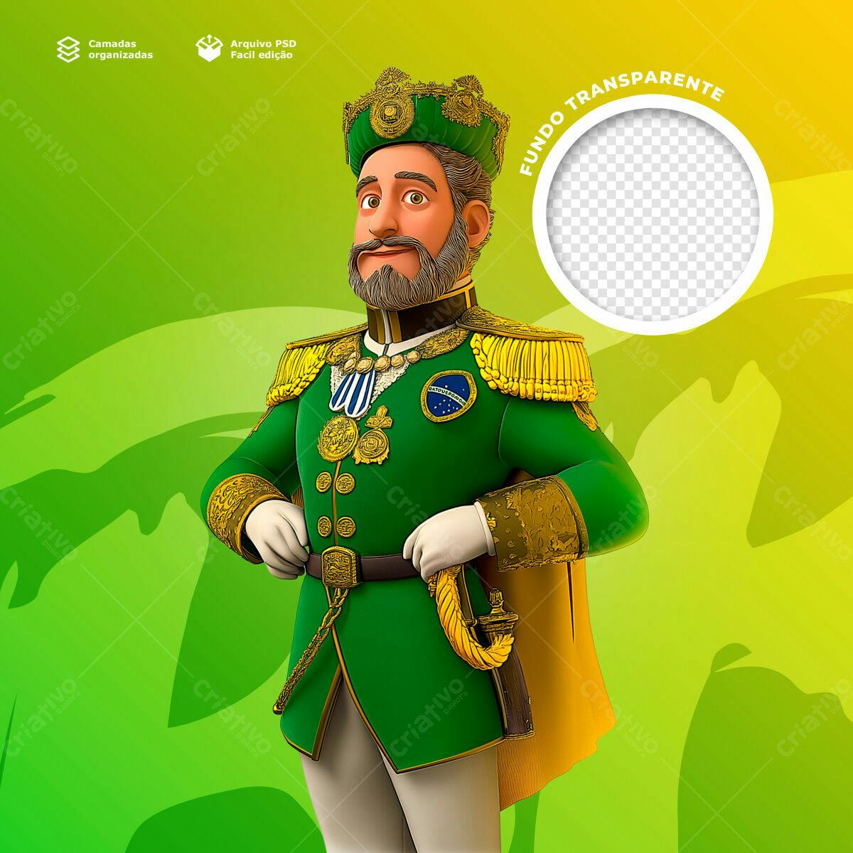 Postagem de Redes Sociais com Rei Carismático PSD Editável