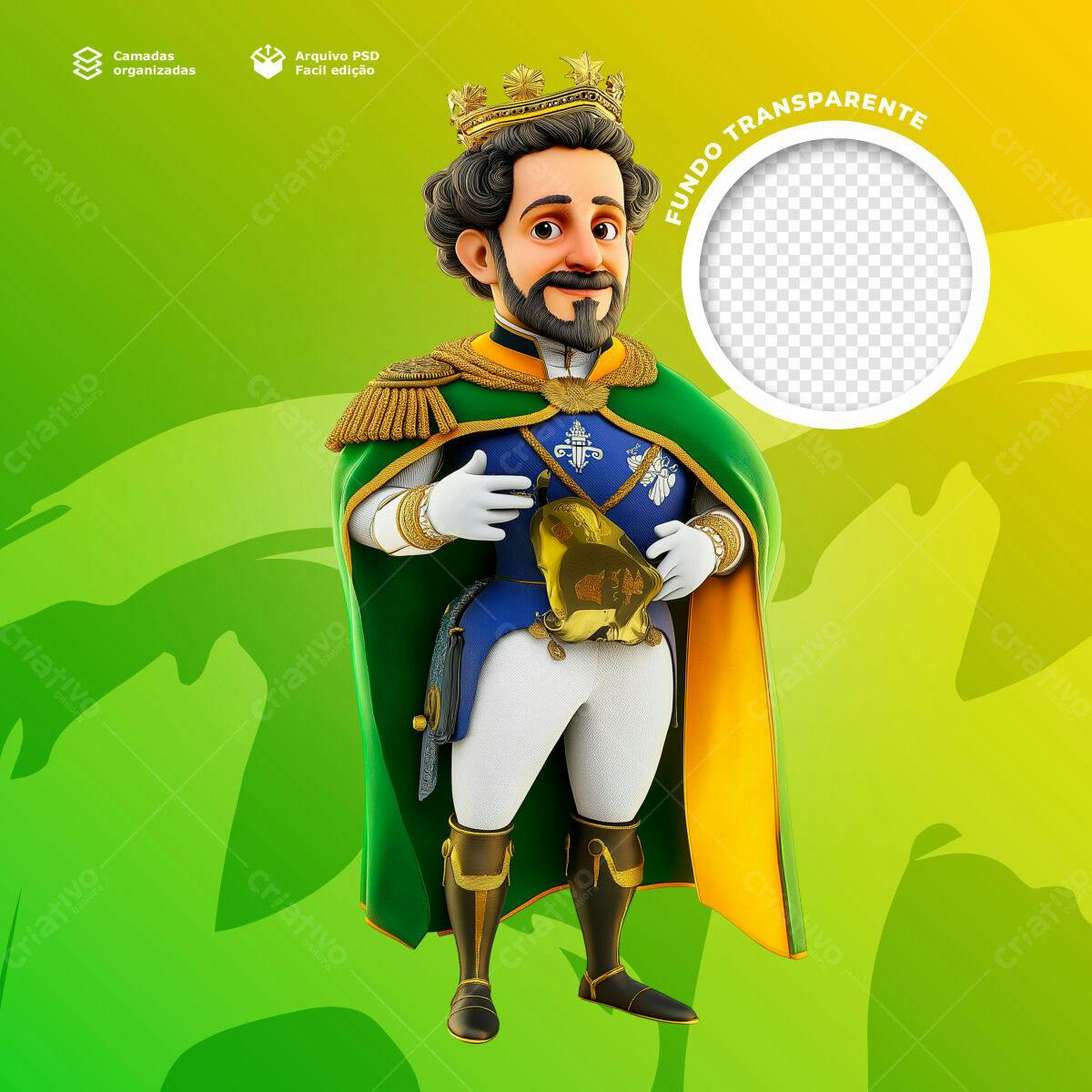 PSD Personagem Rei para Redes Sociais PSD Editável