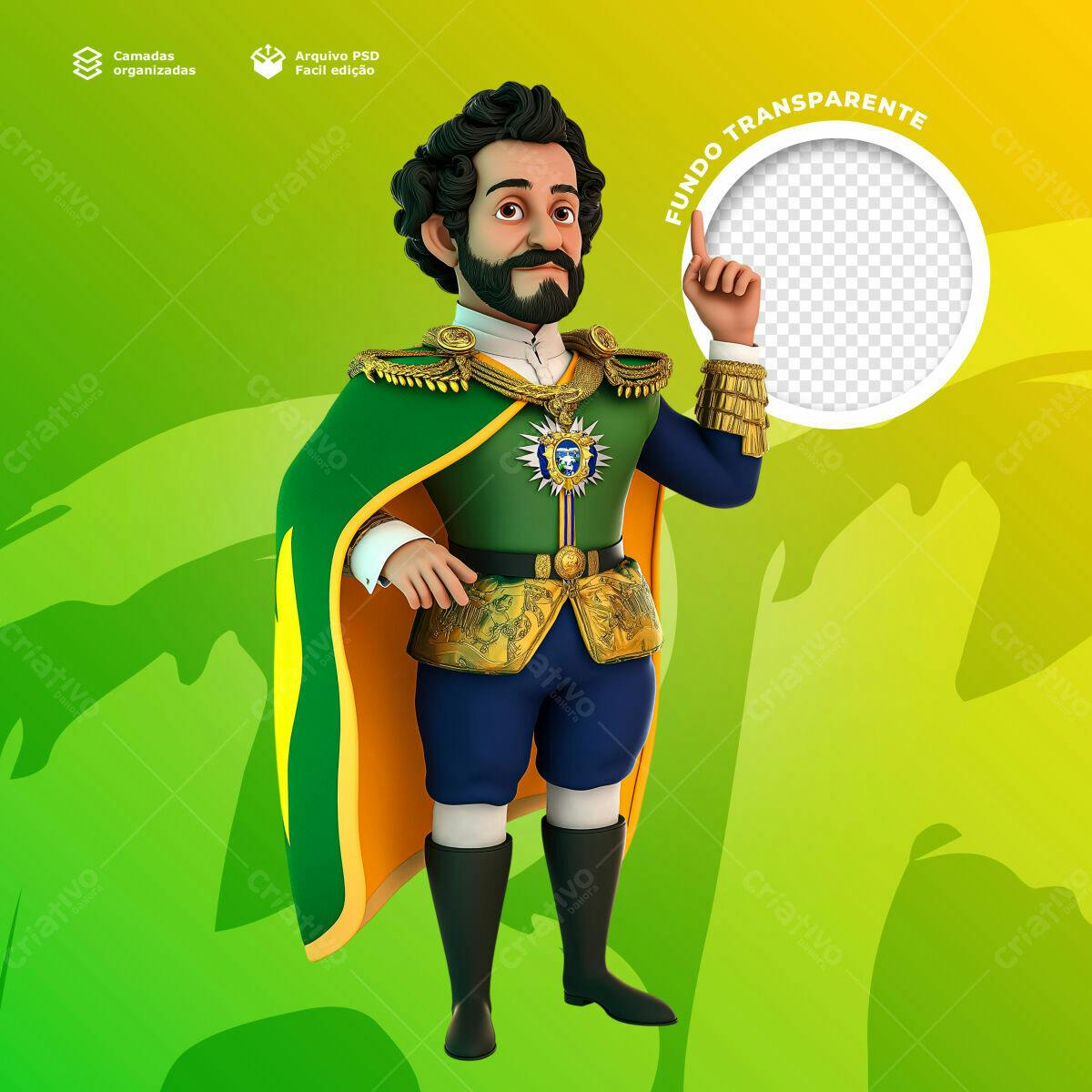 Personagem Cartoon Brasileiro em PSD Editável