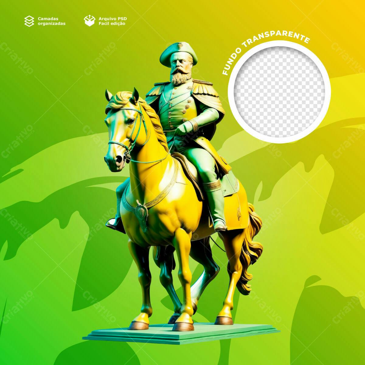Post para Redes Sociais com Dom Pedro II PSD Editável