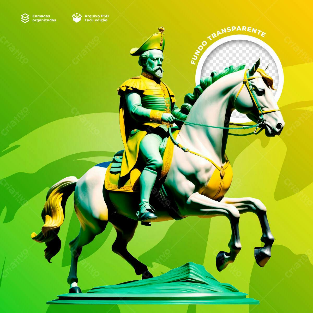 PSD Arte Equestre para Design de Camisetas Editável