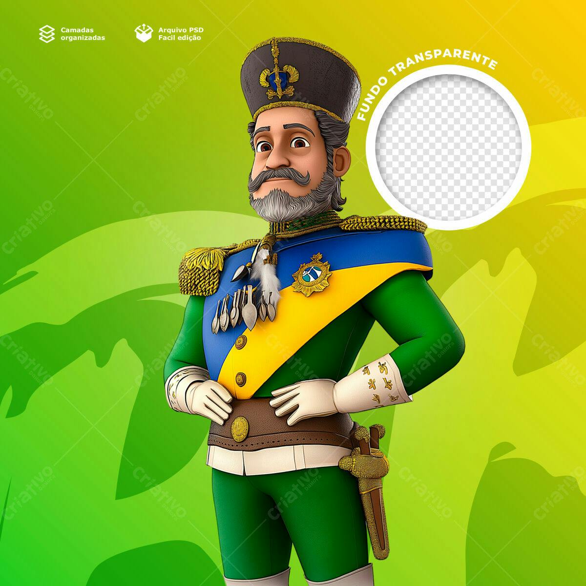 Postagem de Redes Sociais com Personagem de Carnaval PSD Editável
