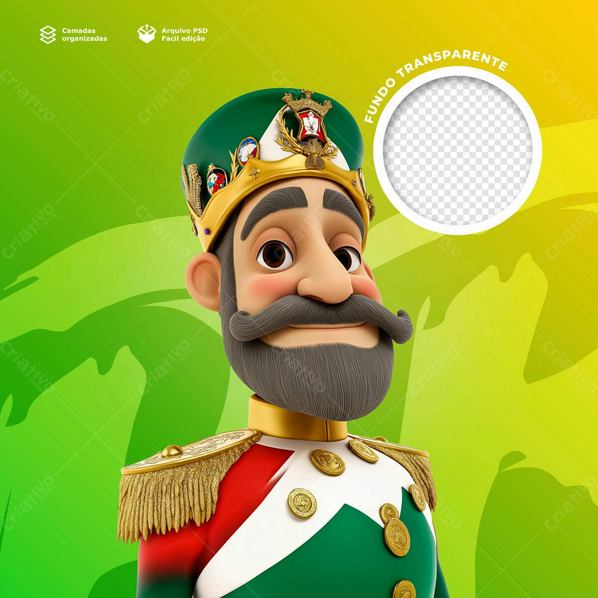 PSD para Redes Sociais com Rei 3D PSD Editável