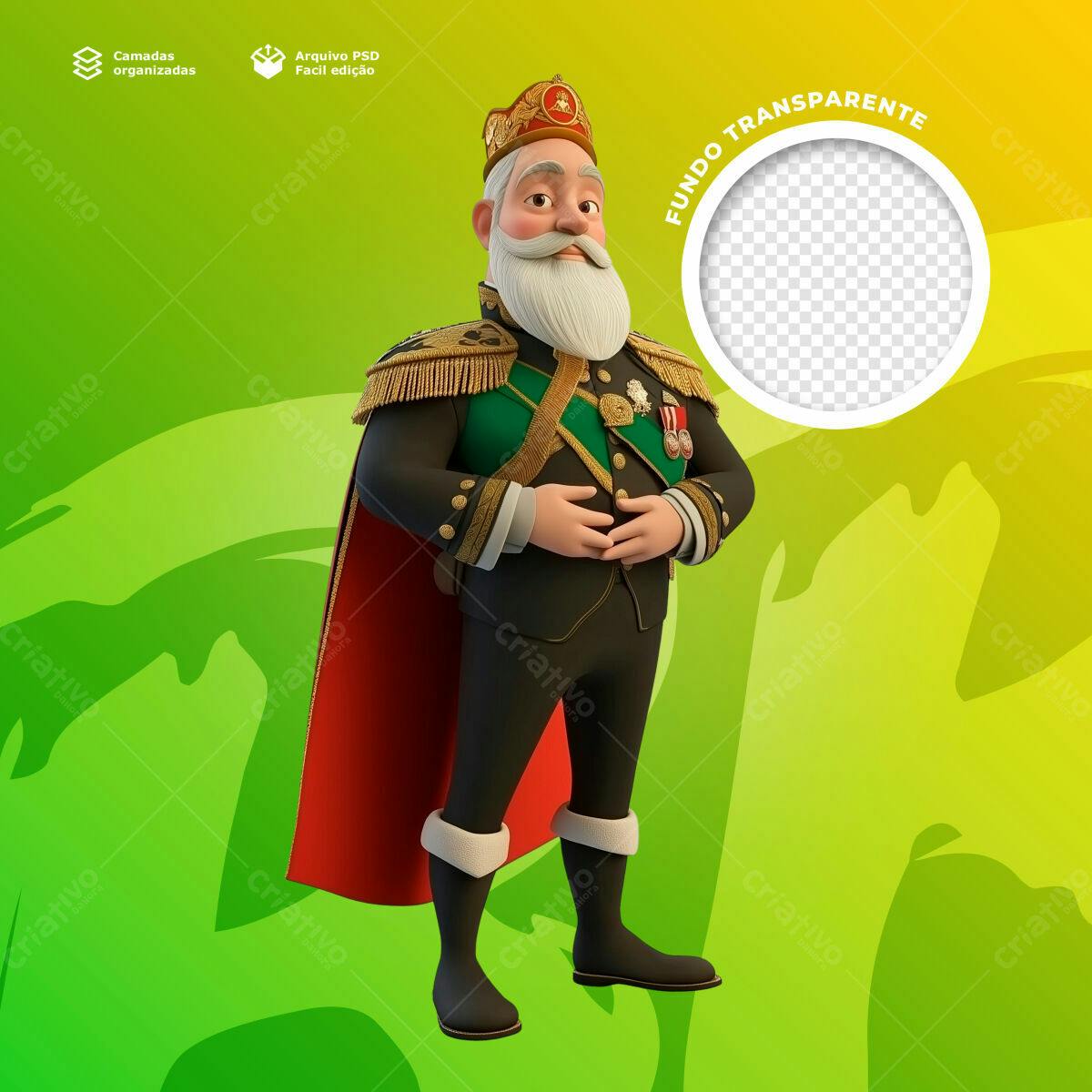PSD Personagem Rei para Mídias Sociais PSD Editável