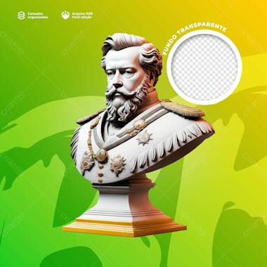 Busto de estatua 3d para composição 7 de setembro 68