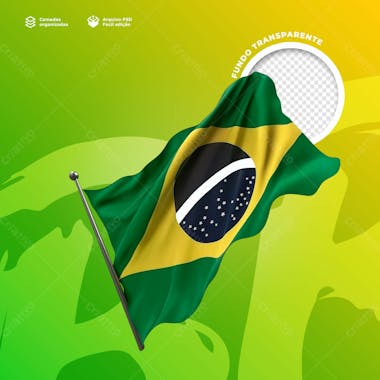 Bandeira do brasil 3d para composição 7 de setembro 66