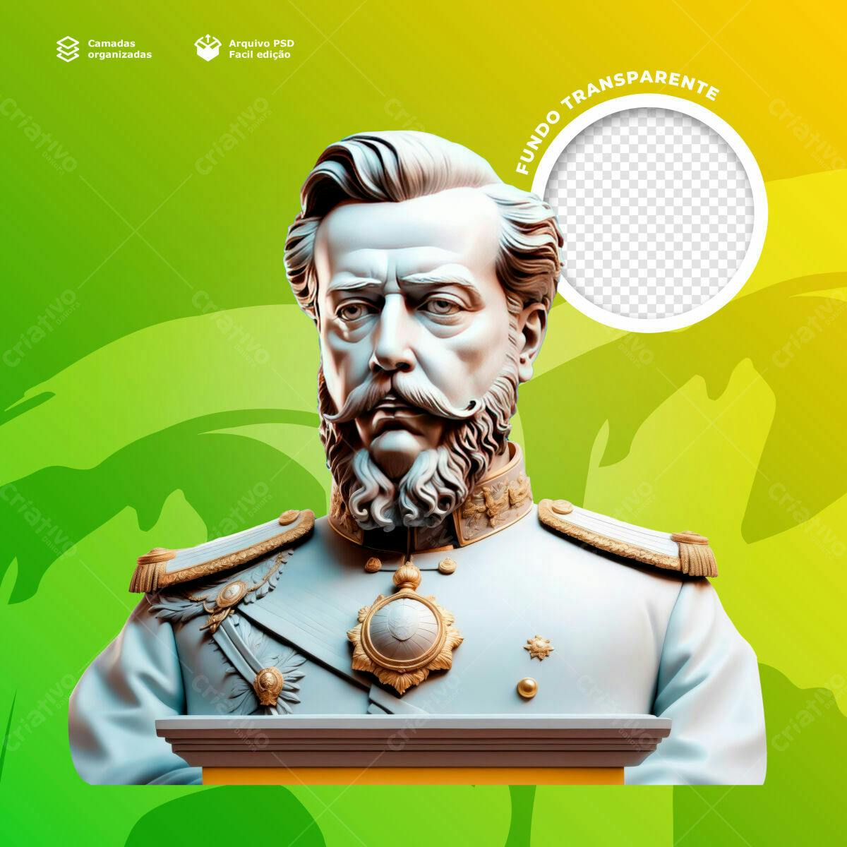 Post para Redes Sociais com Busto de Militar PSD Editável