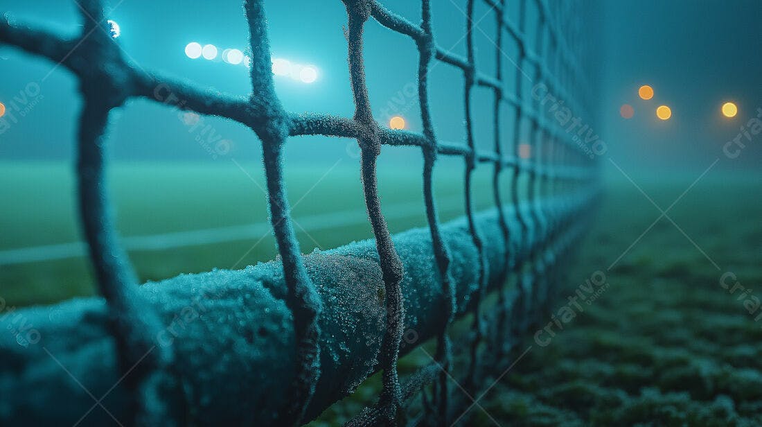 Gelo em Cerca de Campo Noturno