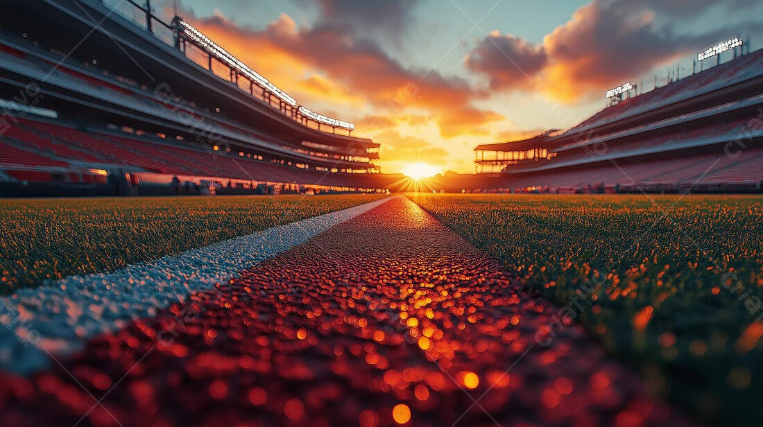 Estádio ao pôr do sol