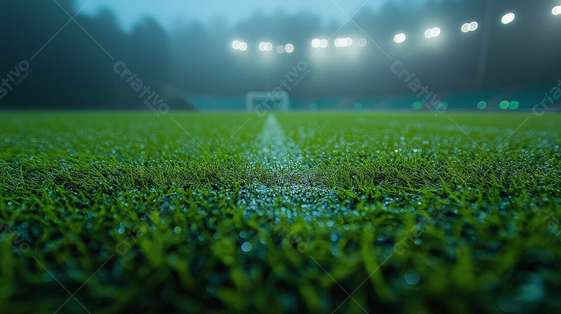 Campo de futebol gramado noturno