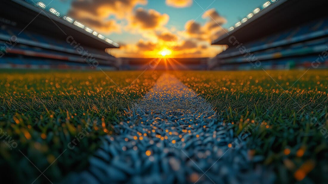Campo de futebol ao entardecer