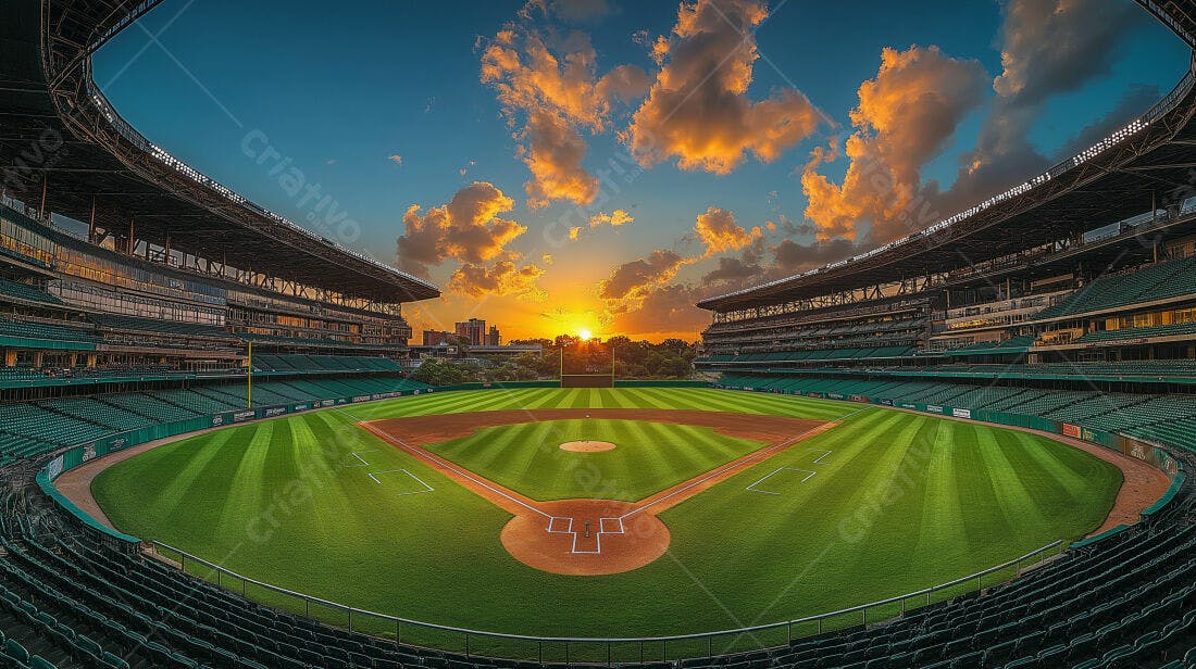 Estádio de Beisebol ao Pôr do Sol