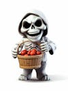 Mini halloween 3d skeleton with white background