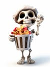 Mini halloween 3d skeleton with white background