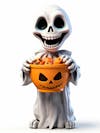 Mini skeleton for halloween 3d with white background