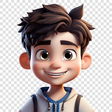 Imagem de um menino estilo cartoon 3d