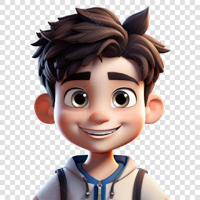 Imagem De Um Menino Estilo Cartoon 3D