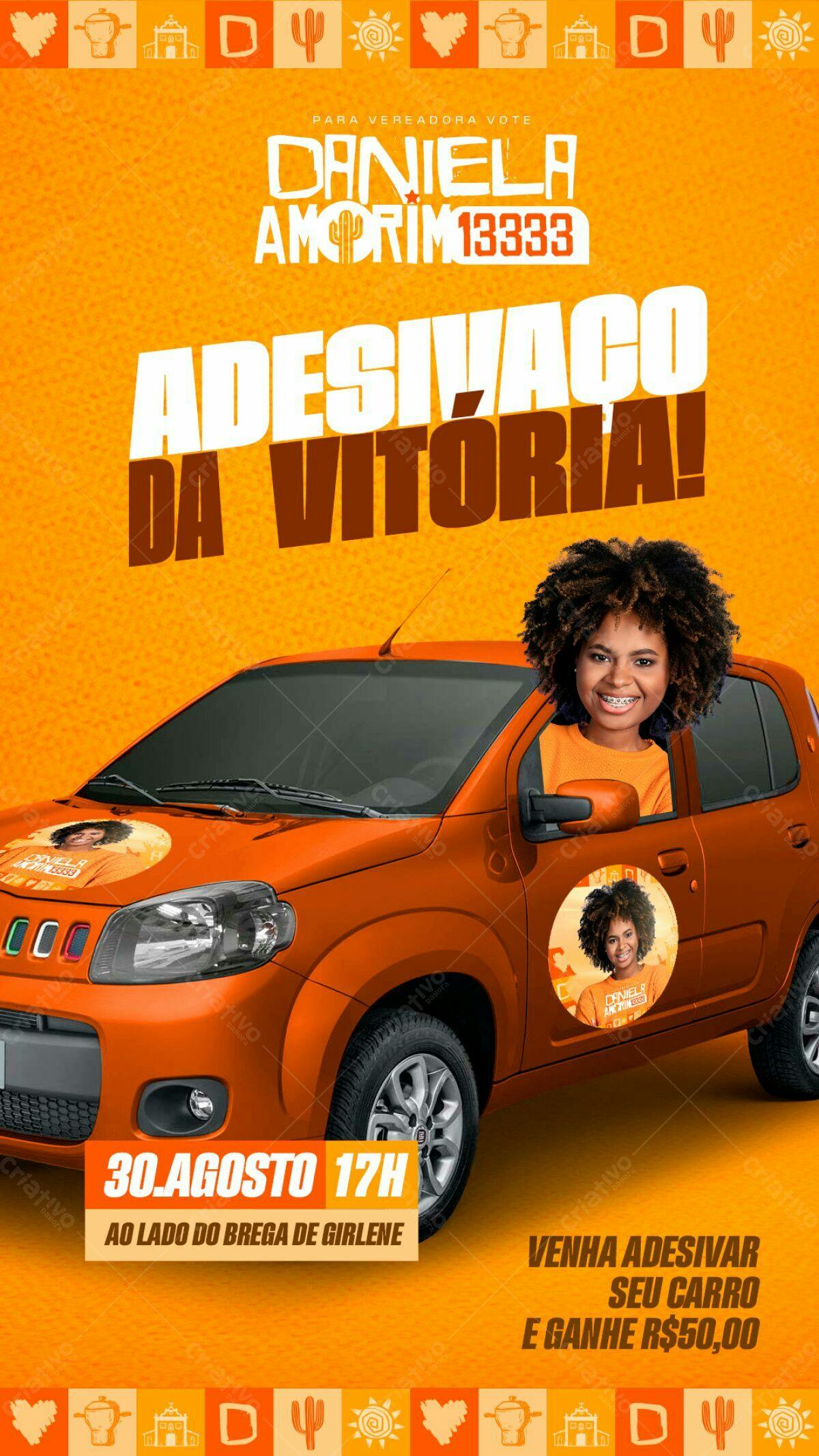 PSD Adesivo para Campanha Política PSD Editável