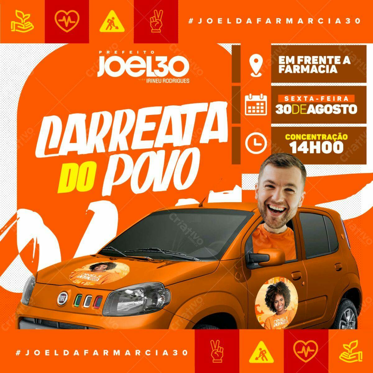Flyer Carreata Política PSD Editável