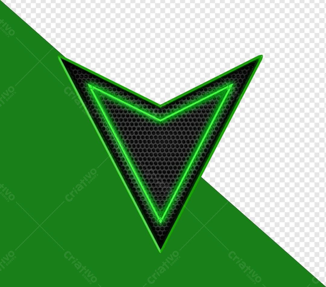 Selo 3D indicador direção verde e preto