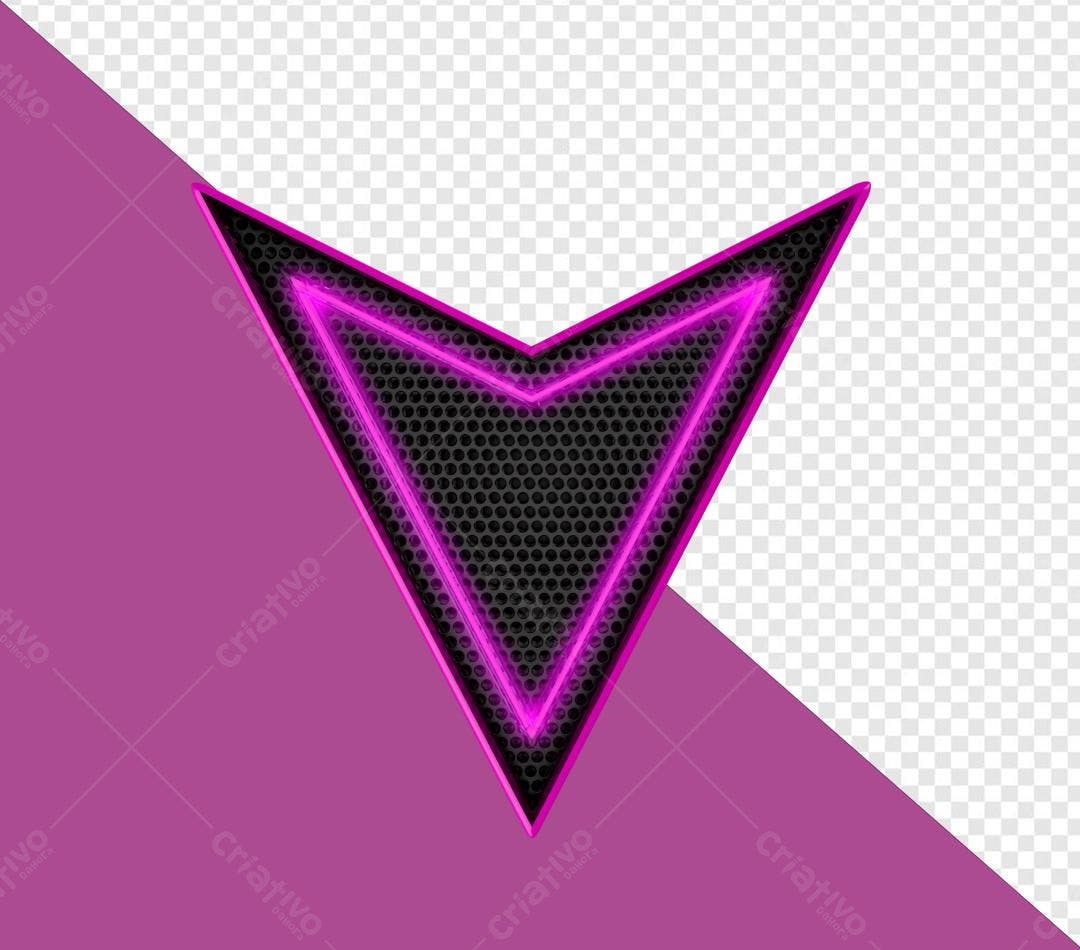 Selo 3D direcional neon rosa e preto