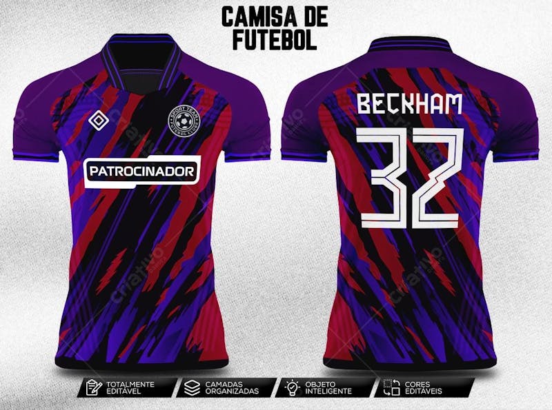 Mockup camisa de futebol editável