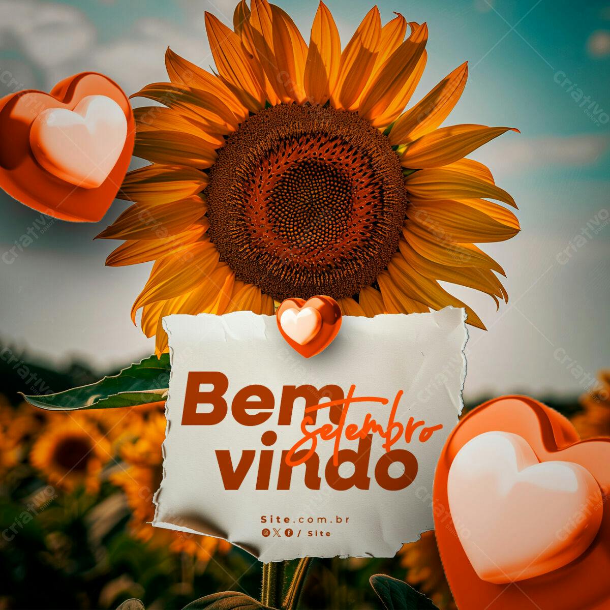 Postagem Boas Vindas Setembro PSD Editável