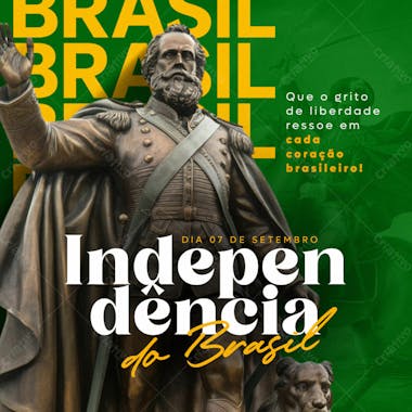 Dia 07 de setembro independência do brasil social media feed