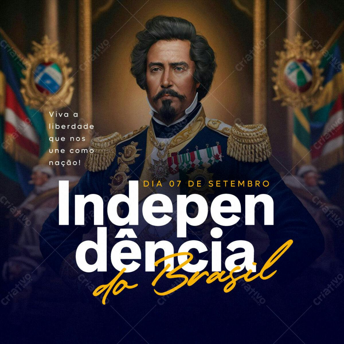 Post para o Dia da Independência do Brasil PSD Editável