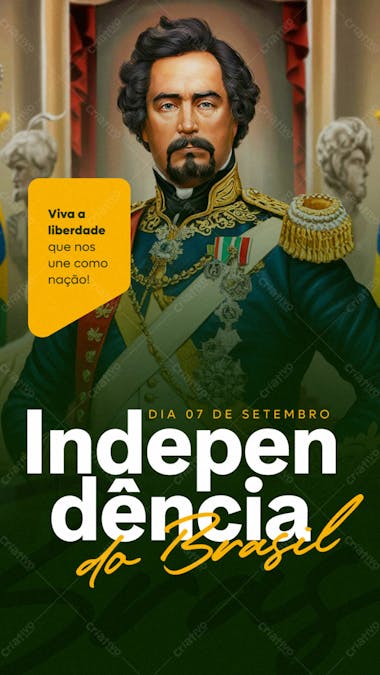 Dia 07 de setembro independência do brasil social media story