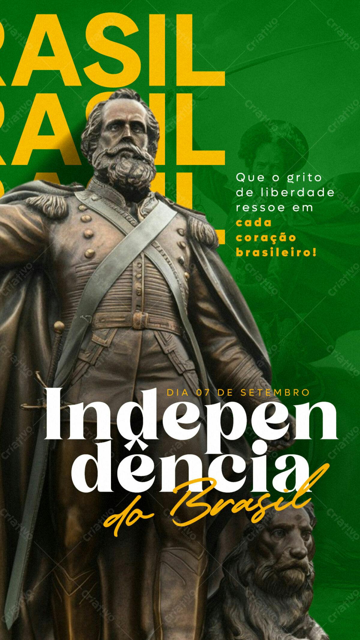 Flyer para o Dia da Independência do Brasil PSD Editável