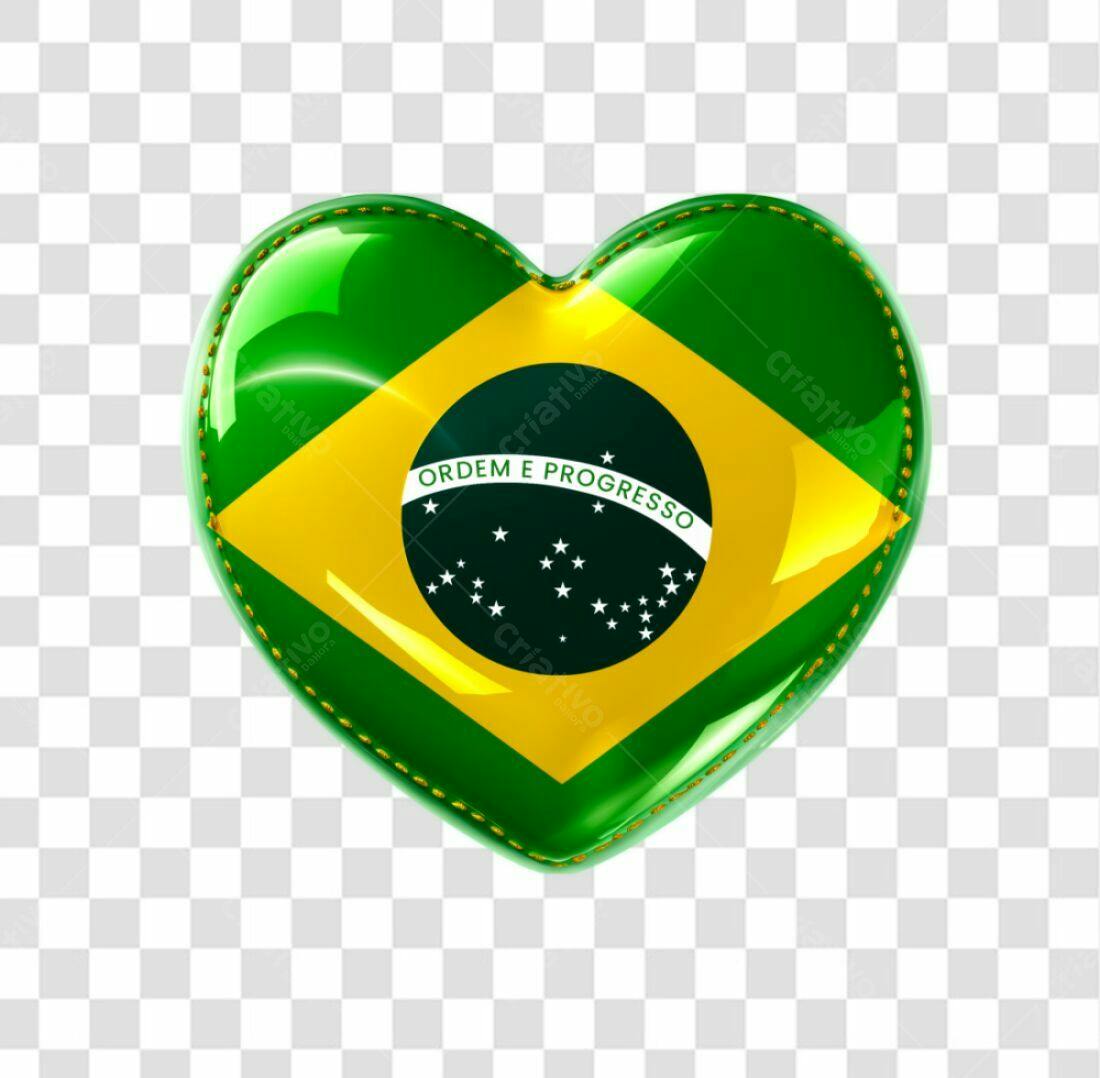 Icone Brasil coração PNG com fundo transparente
