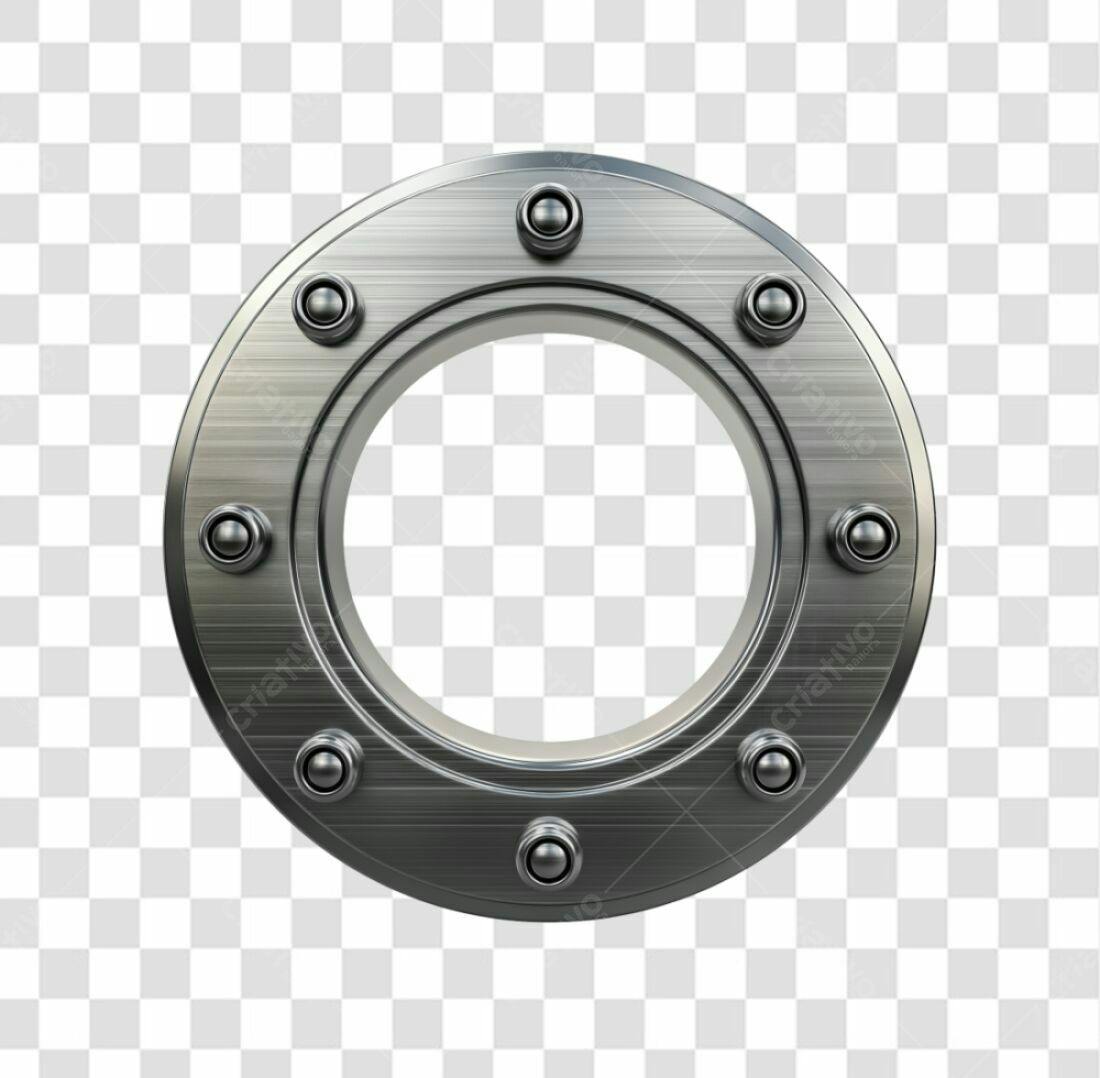 Icone circular metálico PNG com fundo transparente