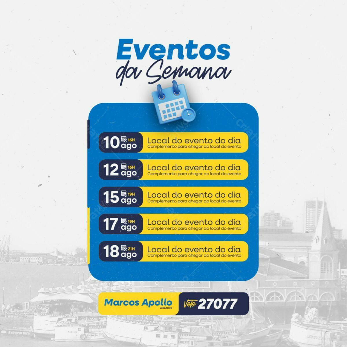 Flyer Eventos da Semana PSD Editável