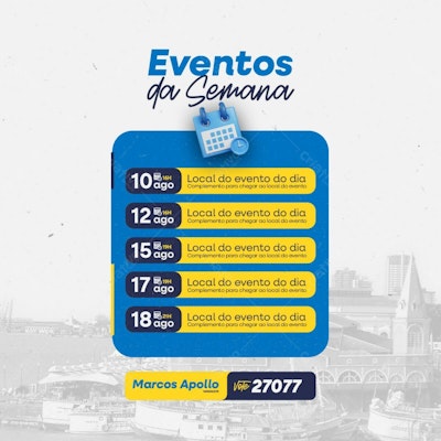 Flyer Eventos da Semana PSD Editável